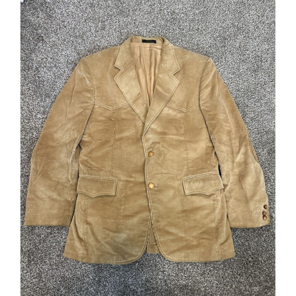 Levi's Western Wear Corduroy Blazer Jacket Beige Elbow Patches Men’s Size 42R